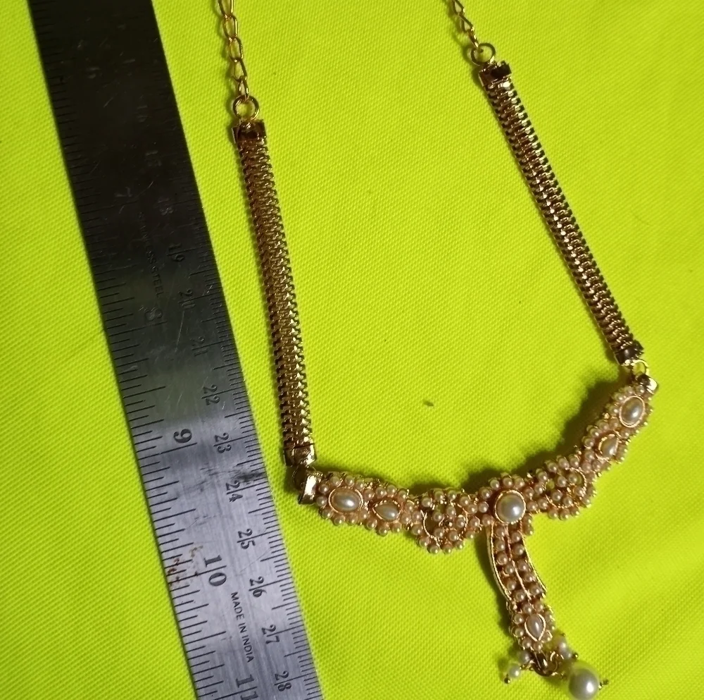Goldtone faux pearl necklace